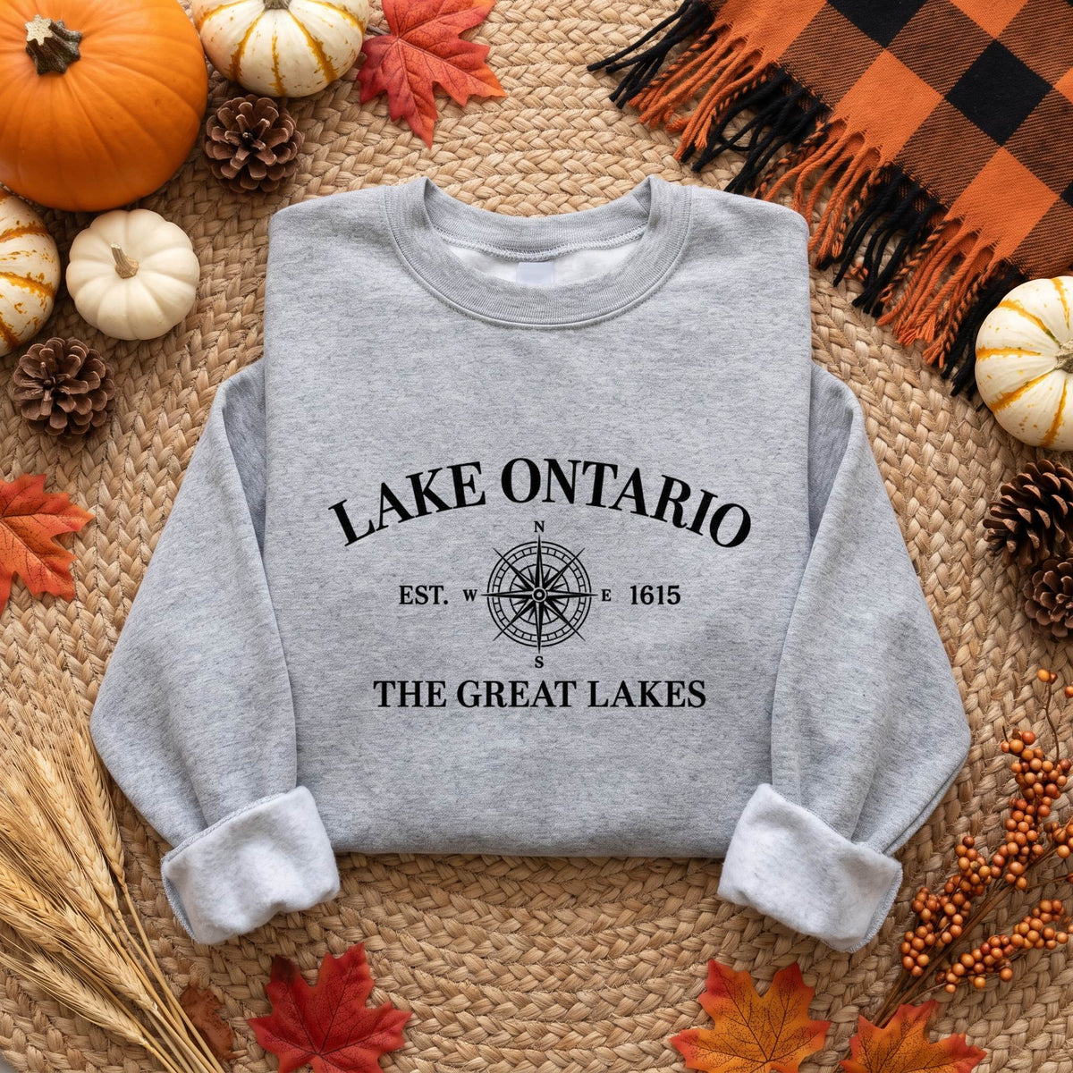 Lake Ontario The Great Lakes Shirt, Vintage Compass T-Shirt, Unisex Sweatshirt & Hoodie, Lake Lover Gift