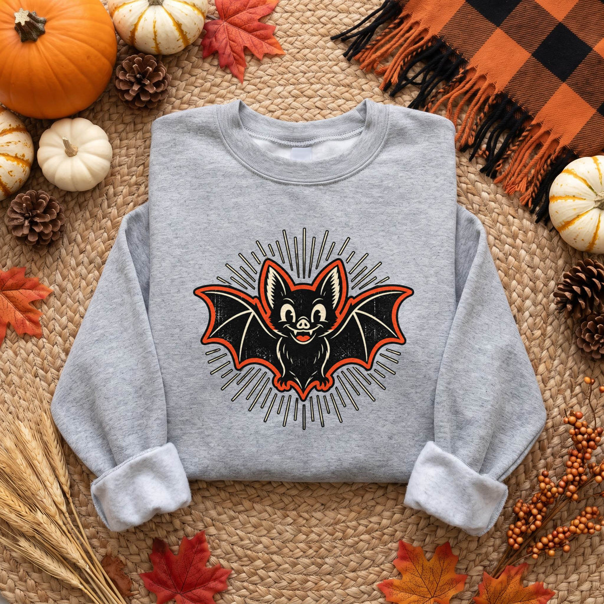 Vintage Bat Halloween Shirt, Cute Retro Bat T-Shirt, Spooky Season Sweatshirt & Hoodie, Unisex Halloween Gift