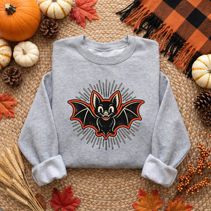 Vintage Bat Halloween Shirt, Cute Retro Bat T-Shirt, Spooky Season Sweatshirt & Hoodie, Unisex Halloween Gift