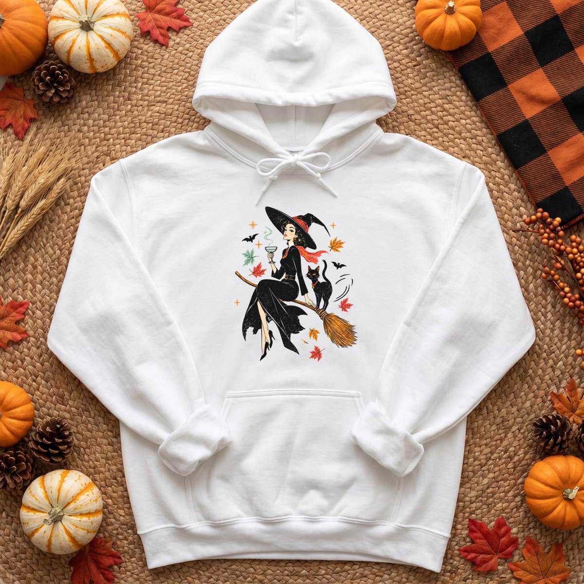 Vintage Witch and Black Cat Halloween Shirt, Witchy T-Shirt, Unisex Sweatshirt & Hoodie, Halloween Gift