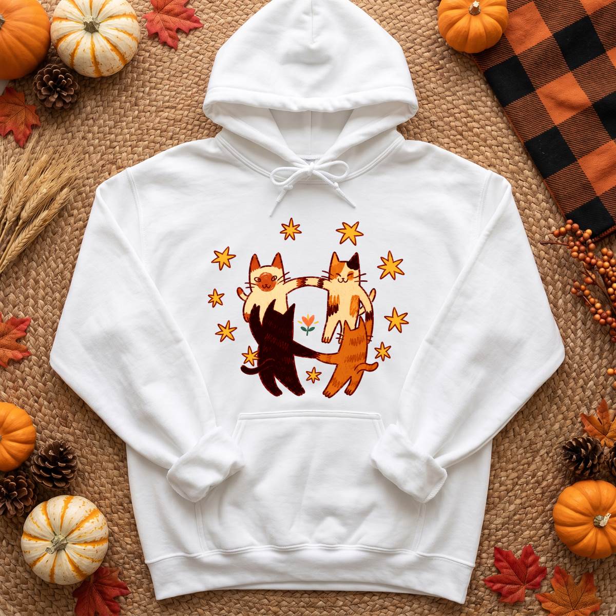 Cats Holding Paws Friendship Shirt, Cute Cat Lover T-Shirt, Sweatshirt & Hoodie, Best Friend Gift