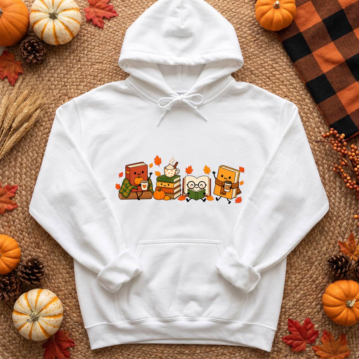 Cozy Fall Book Lover Shirt, Cute Reading and Coffee T-Shirt, Sweatshirt & Hoodie, Librarian Gift