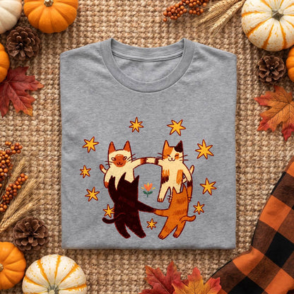 Cats Holding Paws Friendship Shirt, Cute Cat Lover T-Shirt, Sweatshirt & Hoodie, Best Friend Gift