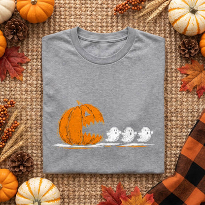 Pumpkin Chasing Ghosts Halloween Shirt, Retro Arcade T-Shirt, Unisex Sweatshirt & Hoodie, Gamer Halloween Gift