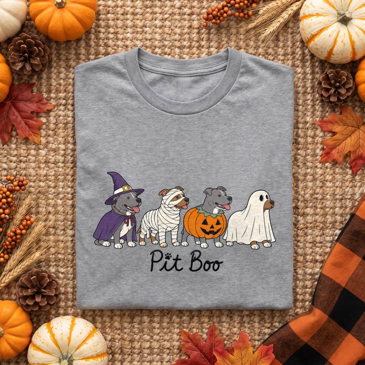 Pit Boo Pit Bull Halloween Shirt, Funny Dog Costume T-Shirt, Unisex Sweatshirt & Hoodie, Pitbull Lover Gift