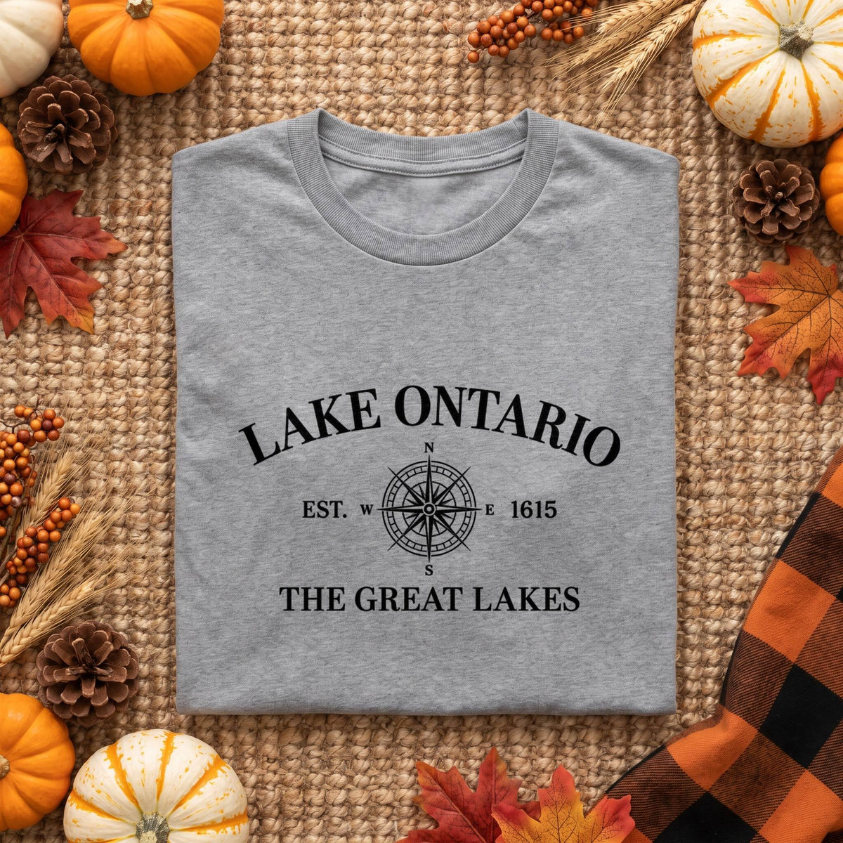Lake Ontario The Great Lakes Shirt, Vintage Compass T-Shirt, Unisex Sweatshirt & Hoodie, Lake Lover Gift