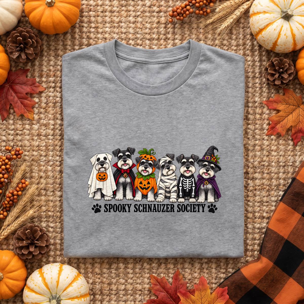 Spooky Schnauzer Society Halloween Shirt, Dog Lover T-Shirt, Unisex Sweatshirt & Hoodie, Halloween Gift