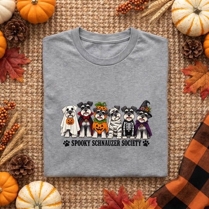 Spooky Schnauzer Society Halloween Shirt, Dog Lover T-Shirt, Unisex Sweatshirt & Hoodie, Halloween Gift