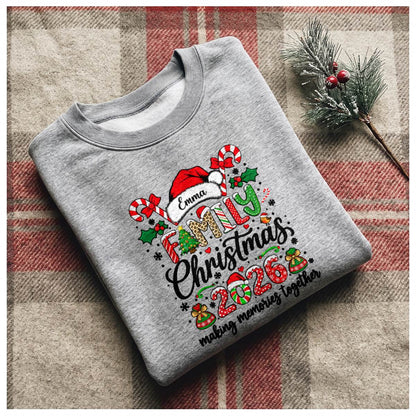 Personalized Family Christmas Shirt 2026, Custom Name T-Shirt, Sweatshirt & Hoodie, Unisex Holiday Gift