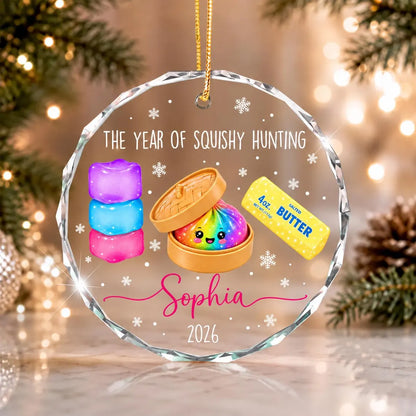 Personalized Squishy Christmas Ornament 2026: Kids Name Ornament, Viral Dumpling Squishy Gift, Girls Christmas Gift, Year Of Squishy Hunting