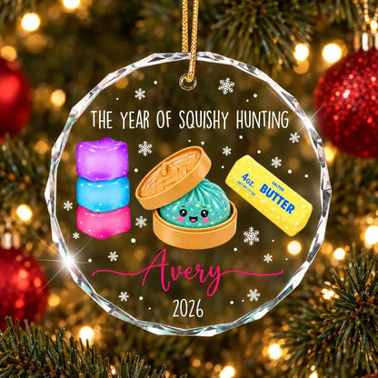 Personalized Squishy Christmas Ornament 2026: Kids Name Ornament, Viral Dumpling Squishy Gift, Girls Christmas Gift, Year Of Squishy Hunting