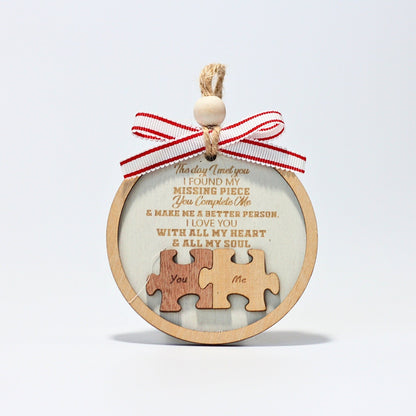 Personalized Puzzle Piece Couple Ornament,Custom Valentine's Day Car Charm,Cute Couple Keepsake, AnniversaryGift,Personalized LoveDecoration - product image 3