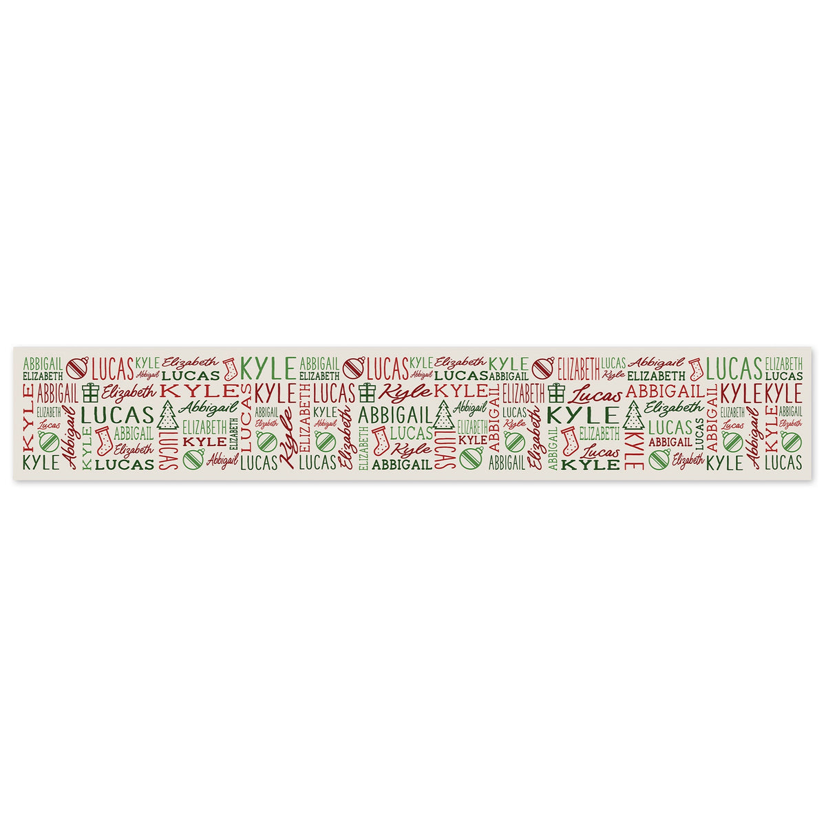 Holiday Repeating Name Personalized Christmas Table Runner – Custom Home Decor – Custom Christmas Decor – Personalized Christmas Decor - product image 3