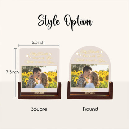 Custom Couples Photo Night Light, Personalized Anniversary LED Lamp, Boyfriend Girlfriend Gift, Picture Acrylic Plaque - product image 4
