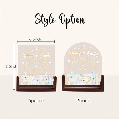 Custom Map Puzzle Night Light, Long Distance Relationship Gift, Personalized Met Engaged Married Plaque, LED Lamp - product image 4