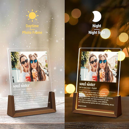 Custom Soul Sister Definition Plaque, Best Friend Photo Lamp, Unbiological Sister Gift, Aesthetic Room Decor, Personalized Bestie Birthday - product image 5