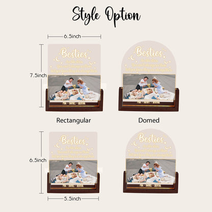 Long Distance Friendship Photo Lamp, Besties Are Like Stars Plaque, Custom Picture LED Light, Personalized Best Friend Gift - product image 5