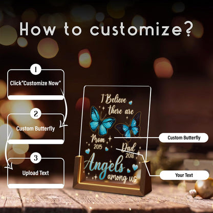 Memorial Gift for Loss of Mother Plaque, Angel Butterfly Night Light, Loss of Parents Sympathy Gift, In Memory of Plaque Plaque - product image 4