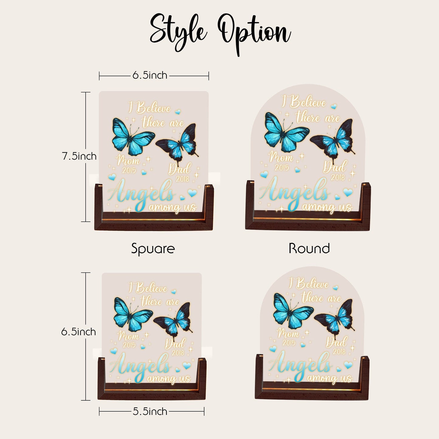 Memorial Gift for Loss of Mother Plaque, Angel Butterfly Night Light, Loss of Parents Sympathy Gift, In Memory of Plaque Plaque - product image 3