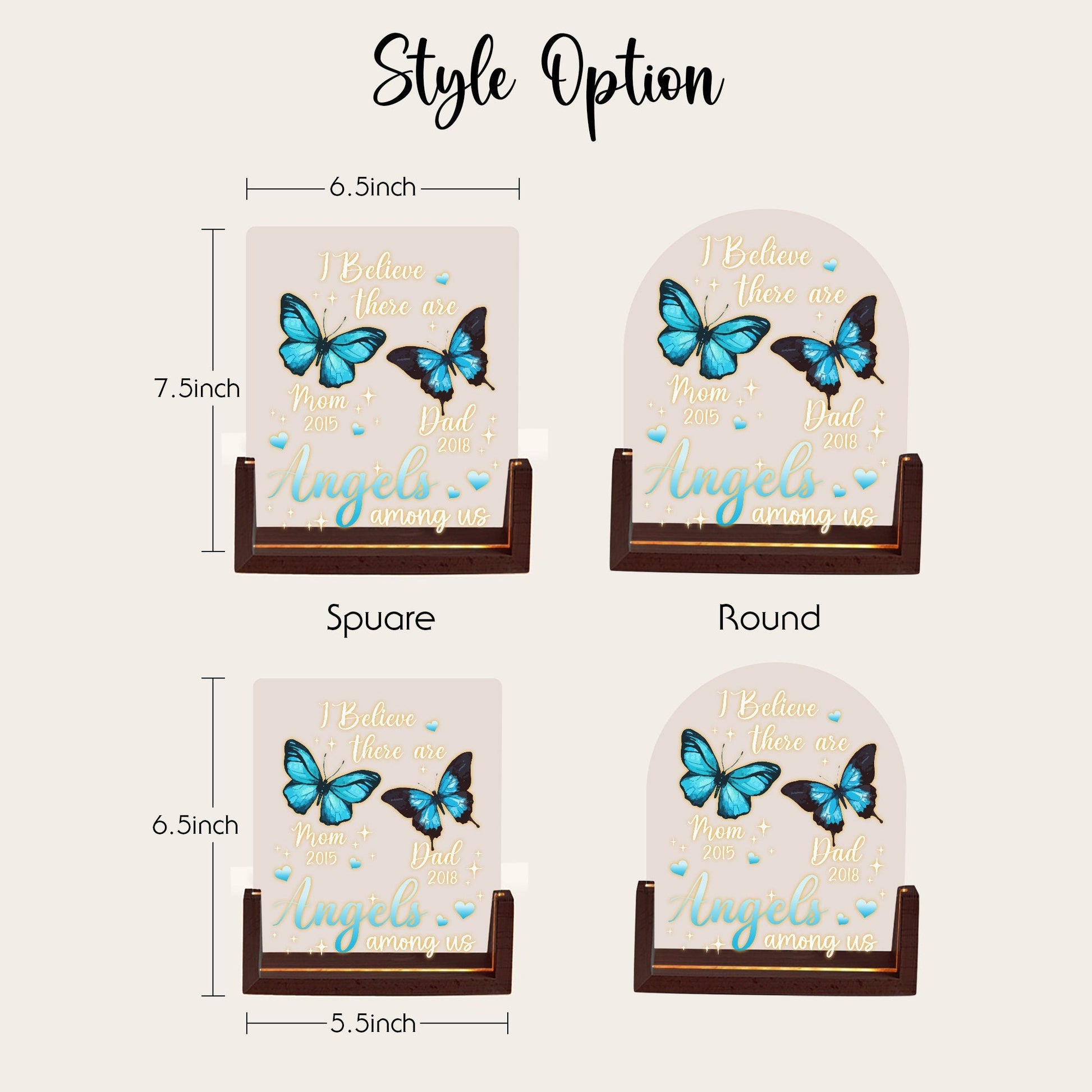 Memorial Gift for Loss of Mother Plaque, Angel Butterfly Night Light, Loss of Parents Sympathy Gift, In Memory of Plaque Plaque - product image 3