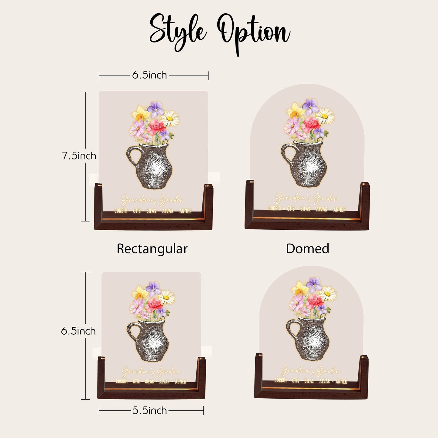 Personalized Mother's Day Gift for Grandma, Birth Flower Night Light, Custom Kids Names Acrylic Plaque, Grandma's Garden LED Lamp, Nana Gift - product image 5