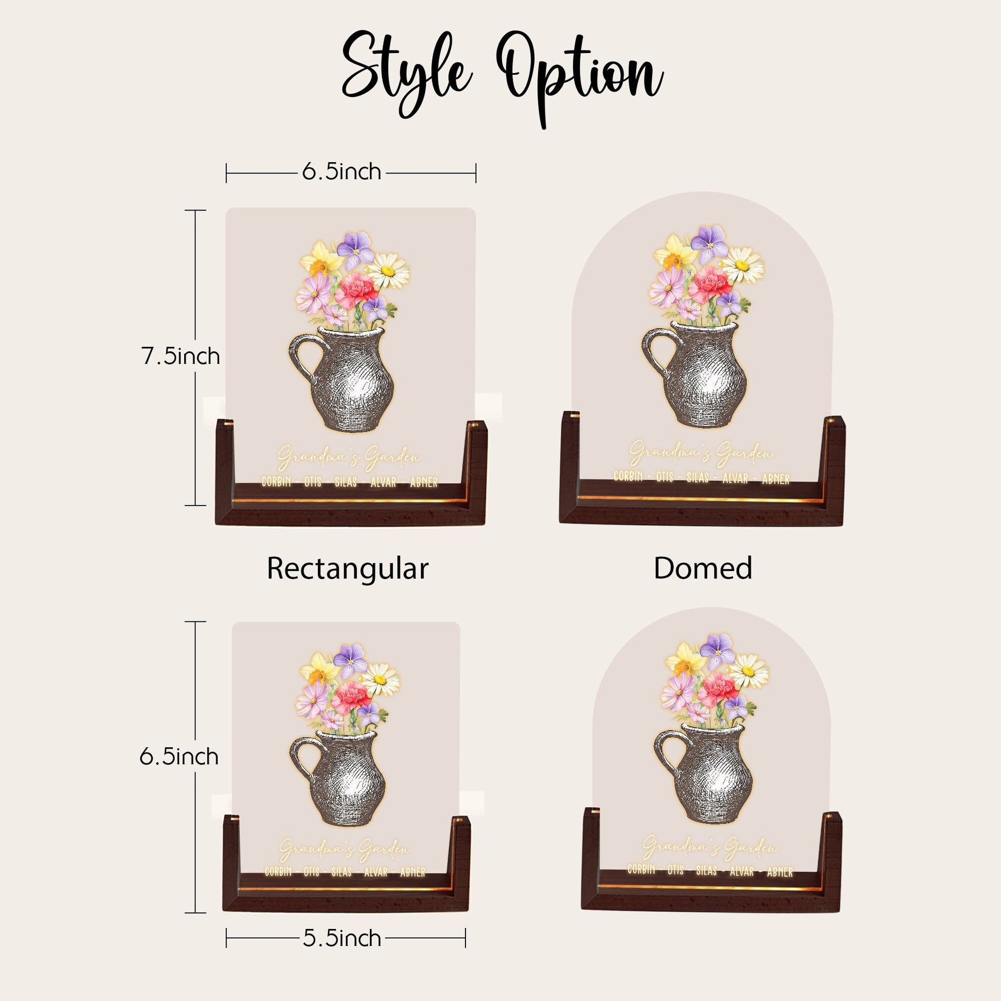 Personalized Mother's Day Gift for Grandma, Birth Flower Night Light, Custom Kids Names Acrylic Plaque, Grandma's Garden LED Lamp, Nana Gift - product image 5