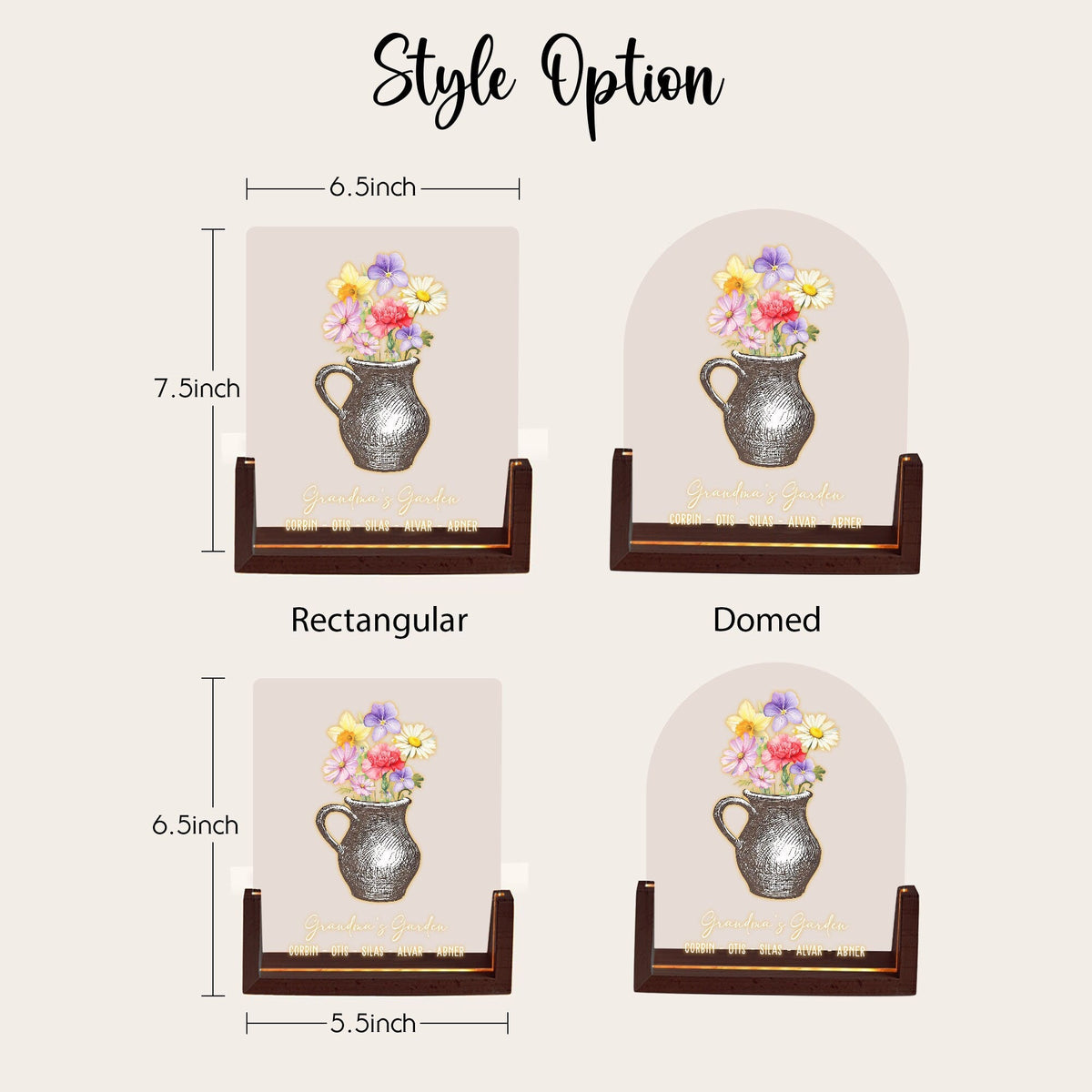 Personalized Mother's Day Gift for Grandma, Birth Flower Night Light, Custom Kids Names Acrylic Plaque, Grandma's Garden LED Lamp, Nana Gift - product image 5