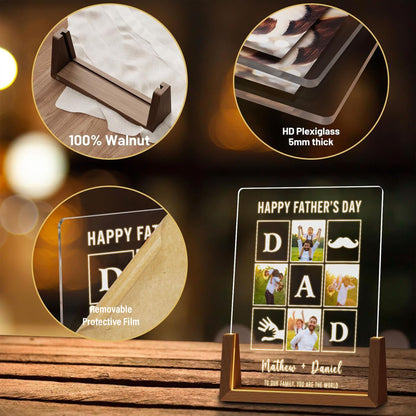 Personalized Dad Lamp with Photo, First Father's Day Gift for Husband, Custom LED Night Light, Dad Birthday Present, Gift from Daughter - product image 4