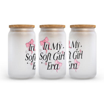 Coquette Bow Glass Can 16Oz with Bamboo Lids and Straw - Aesthetic Glass Cup - Glass Can Gifts for Bestfriend Sister Girlfriend. - product image 5