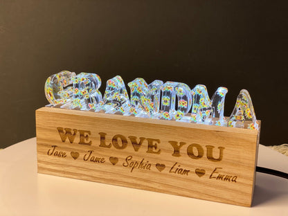 Custom Flower LED Night Light - Personalized Acrylic Lamp, Unique Family Gift, Mother’s Day Present, Birthday Keepsake Home Decor - product image 7