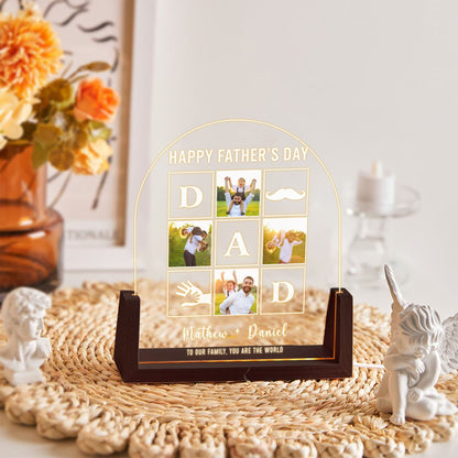 Personalized Dad Lamp with Photo, First Father's Day Gift for Husband, Custom LED Night Light, Dad Birthday Present, Gift from Daughter - product image 6