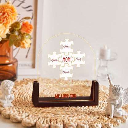 Personalized Mom Puzzle LED Light, Mothers Day Gift from Kids, You Are The Piece That Holds Us Together, Custom Family Name Acrylic Sign - product image 7