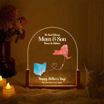 Custom Long Distance Mom Gift, Personalized Map Lamp, The Bond Between Mom and Son Light, Mother’s Day Gift, Mothers Day Gifts - product image 4