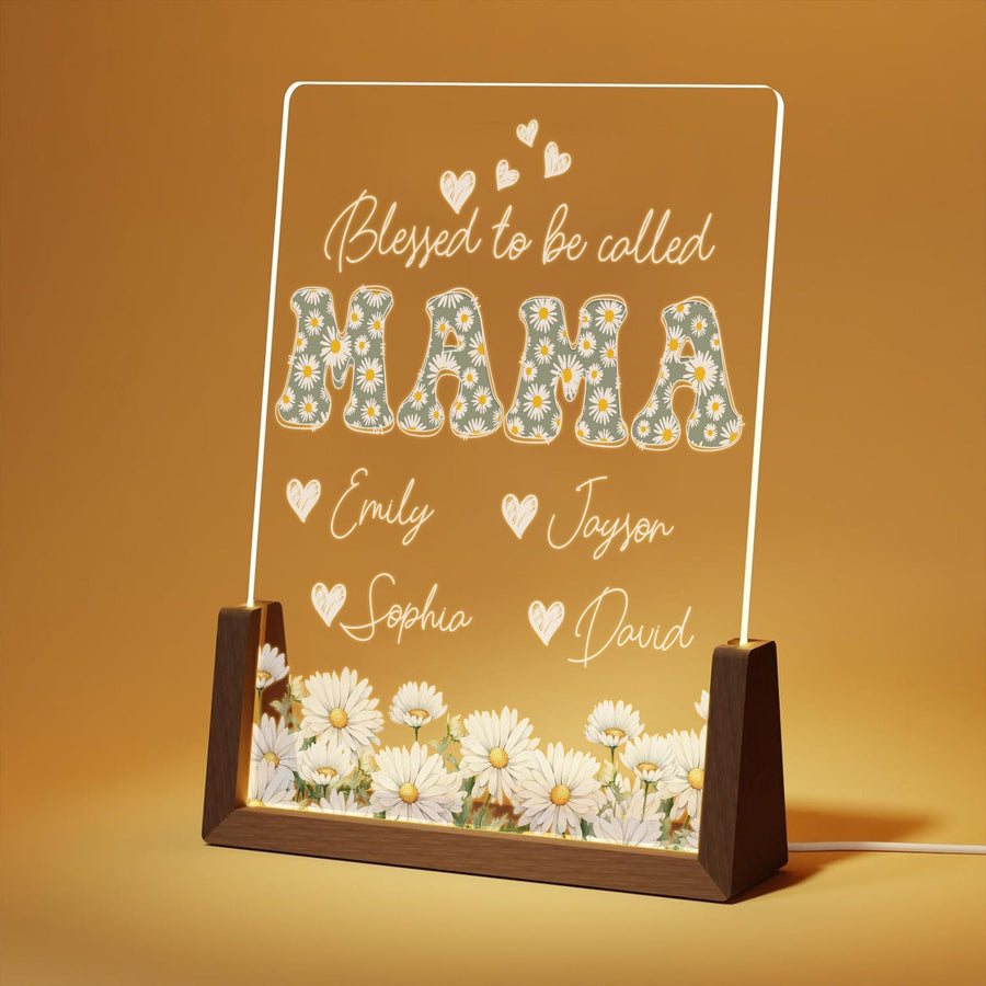 Custom Mom Lamp, Personalized Mama Gift, Blessed to Be Called Mom Light, Mother’s Day Gift from Kids, Family Name Lamp, Mothers Day Gifts - main product image