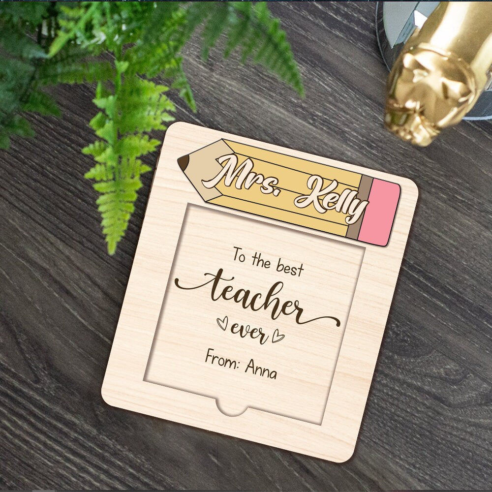 Personalized Wooden Teacher Sticky Note Holder: Appreciation Gift - product image 3