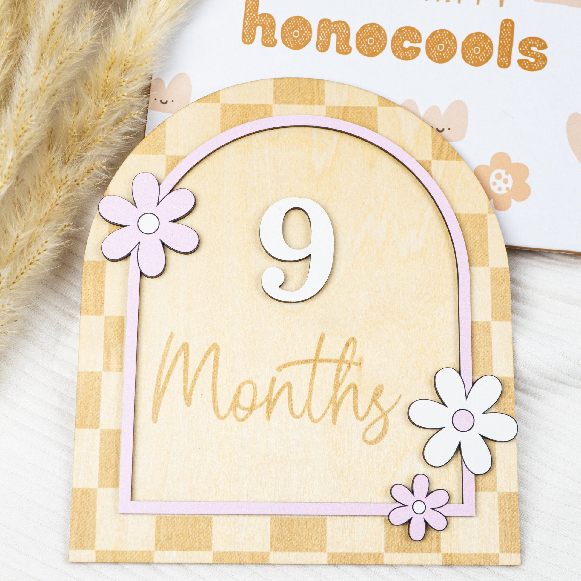 Wooden Daisy Flower Baby Milestone Card: Photo Prop - product image 5