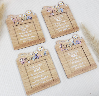 Personalized Teacher Sticky Note Holder - Custom Wooden Desk Organizer, Teacher Appreciation Gift, End of School Year Present - product image 7