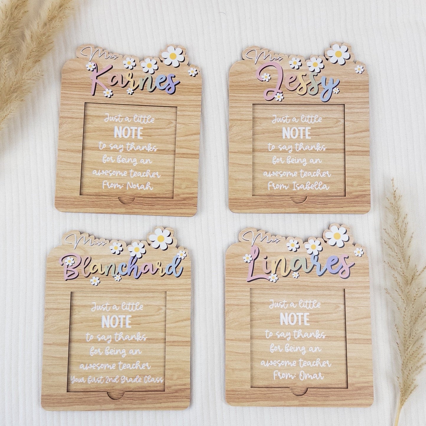 Personalized Teacher Sticky Note Holder - Custom Wooden Desk Organizer, Teacher Appreciation Gift, End of School Year Present - product image 5