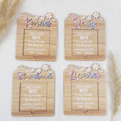Personalized Teacher Sticky Note Holder - Custom Wooden Desk Organizer, Teacher Appreciation Gift, End of School Year Present - product image 5