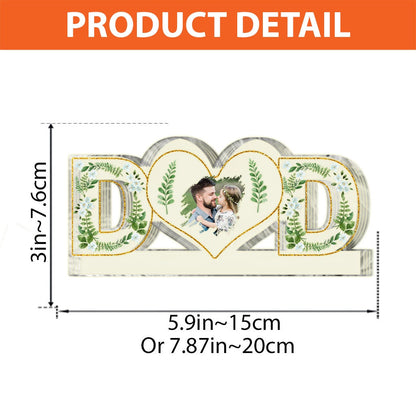 Personalized Dad Heart Photo Lamp, Fathers Day Acrylic Sign, Custom Picture Night Light, New Dad Gift LED Plaque - product image 6