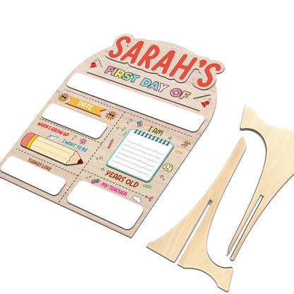 Custom First Day of School Sign • Personalized Wooden School Board • Back to School Photo Prop Keepsake for Kids, Preschool, Kindergarten - product image 3