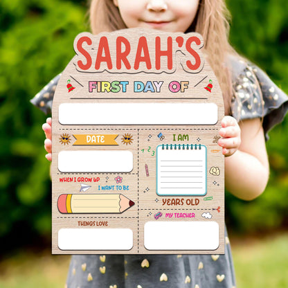 Custom First Day of School Sign • Personalized Wooden School Board • Back to School Photo Prop Keepsake for Kids, Preschool, Kindergarten - product image 5