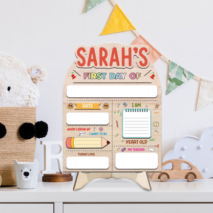 Custom First Day of School Sign • Personalized Wooden School Board • Back to School Photo Prop Keepsake for Kids, Preschool, Kindergarten - product image 4