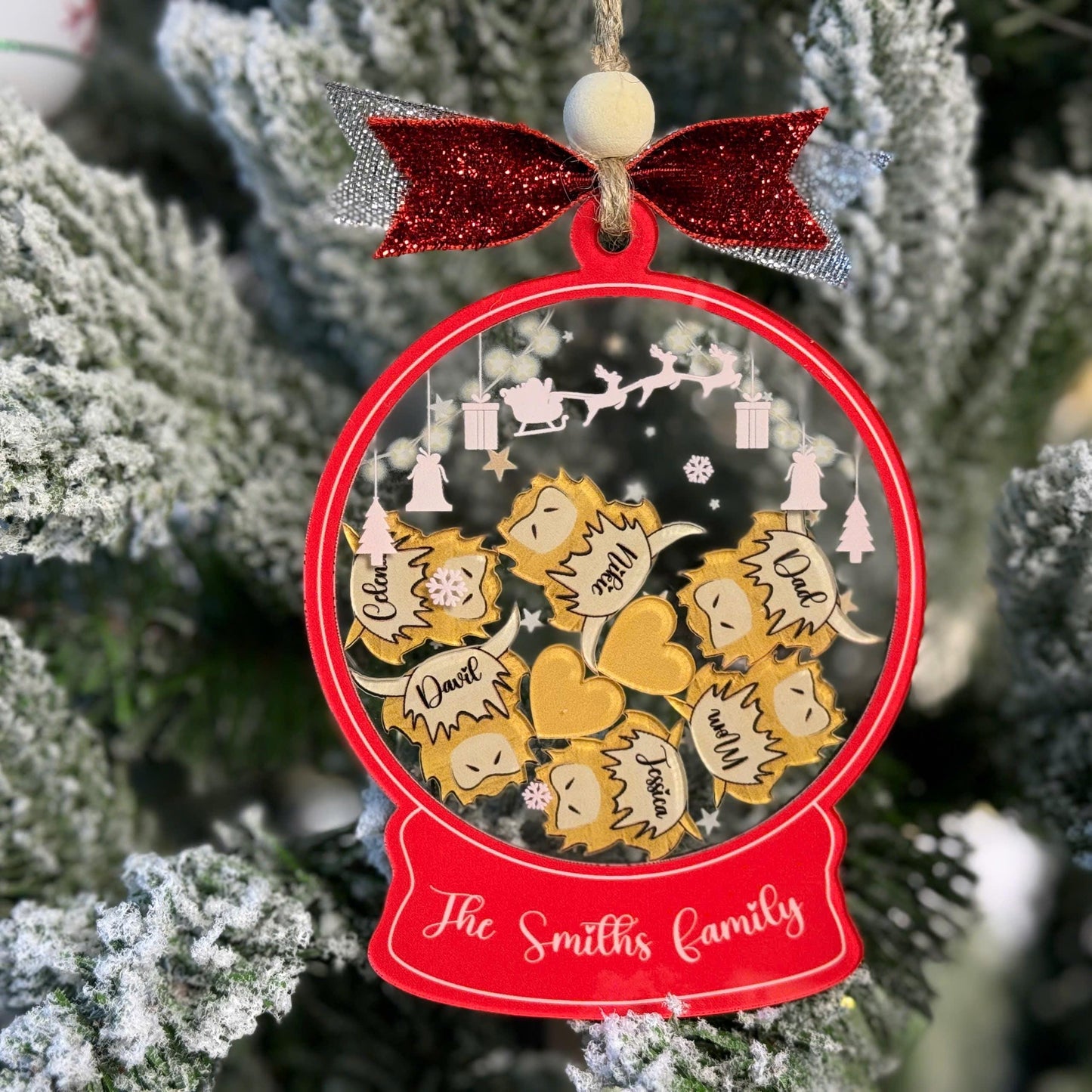 Personalized Highland Cow Family Christmas Ornament 2026 – Custom 4D Snowflake Tree Decoration – Rustic Farmhouse Holiday Keepsake Gift - product image 9