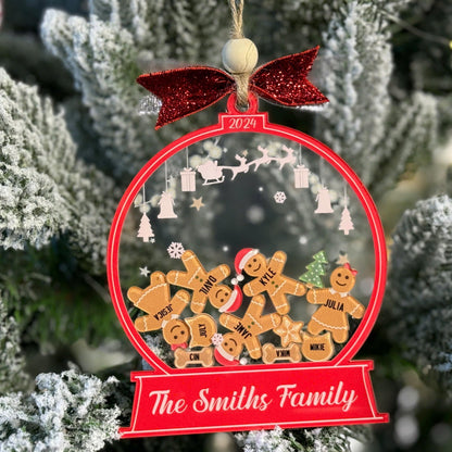 Personalized Gingerbread Family Christmas Ornament, Custom 4D Cookie Holiday Keepsake, Cute Family Tree Decoration, Personalized Xmas Gift - product image 5