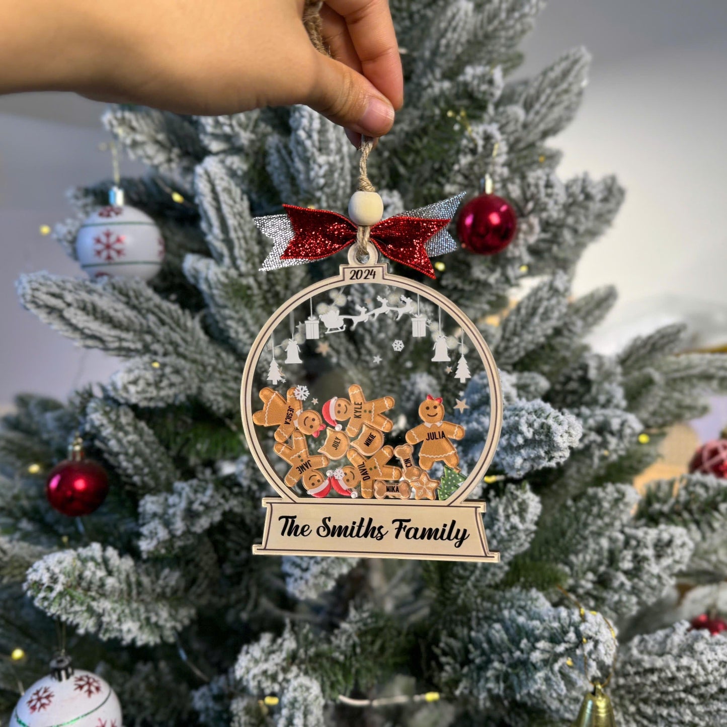 Personalized Gingerbread Family Christmas Ornament, Custom 4D Cookie Holiday Keepsake, Cute Family Tree Decoration, Personalized Xmas Gift - product image 8