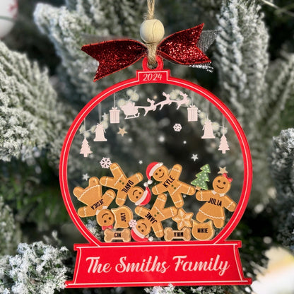 Personalized Gingerbread Family Christmas Ornament, Custom 4D Cookie Holiday Keepsake, Cute Family Tree Decoration, Personalized Xmas Gift - product image 6