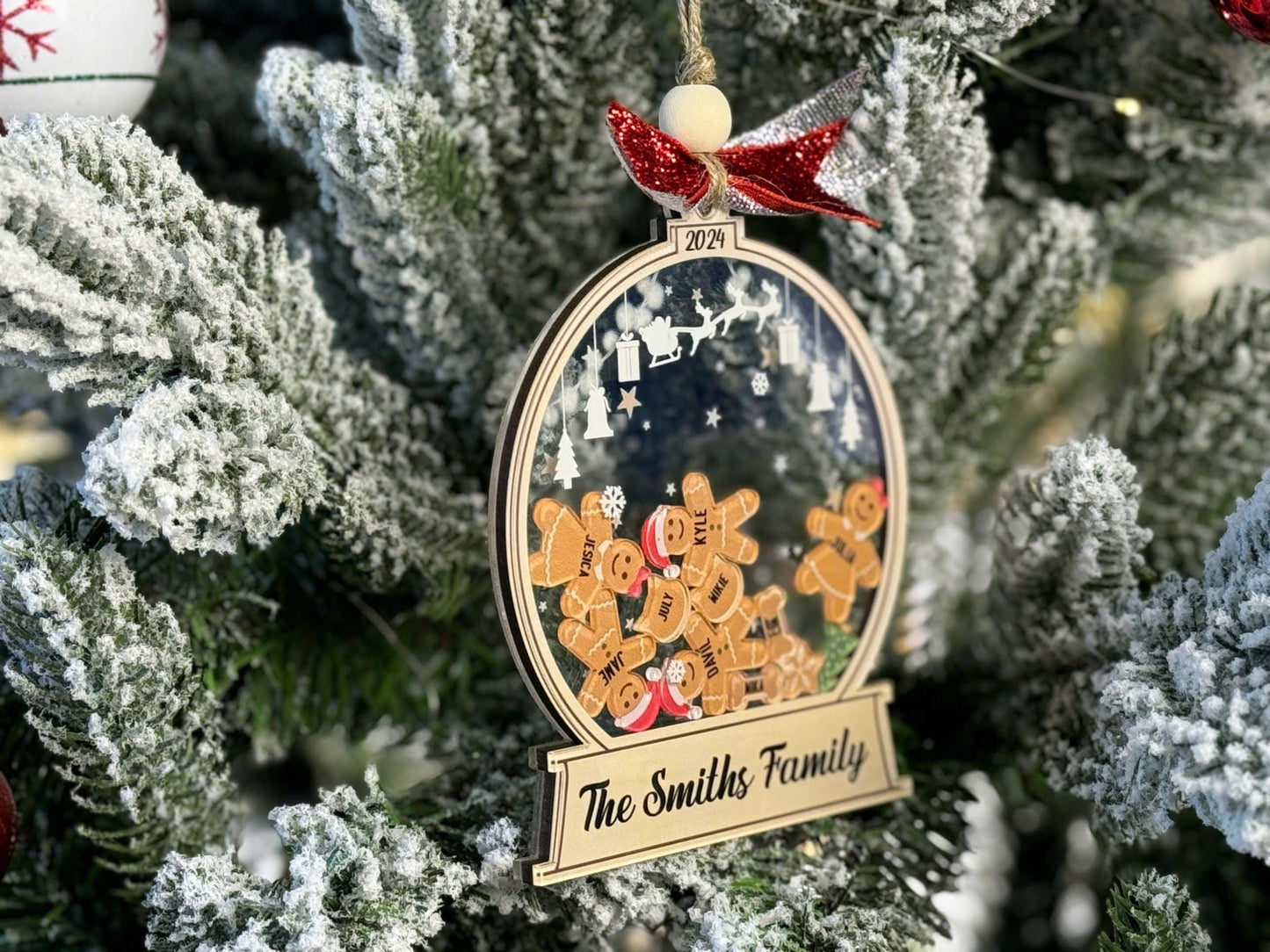 Personalized Gingerbread Family Christmas Ornament, Custom 4D Cookie Holiday Keepsake, Cute Family Tree Decoration, Personalized Xmas Gift - product image 10