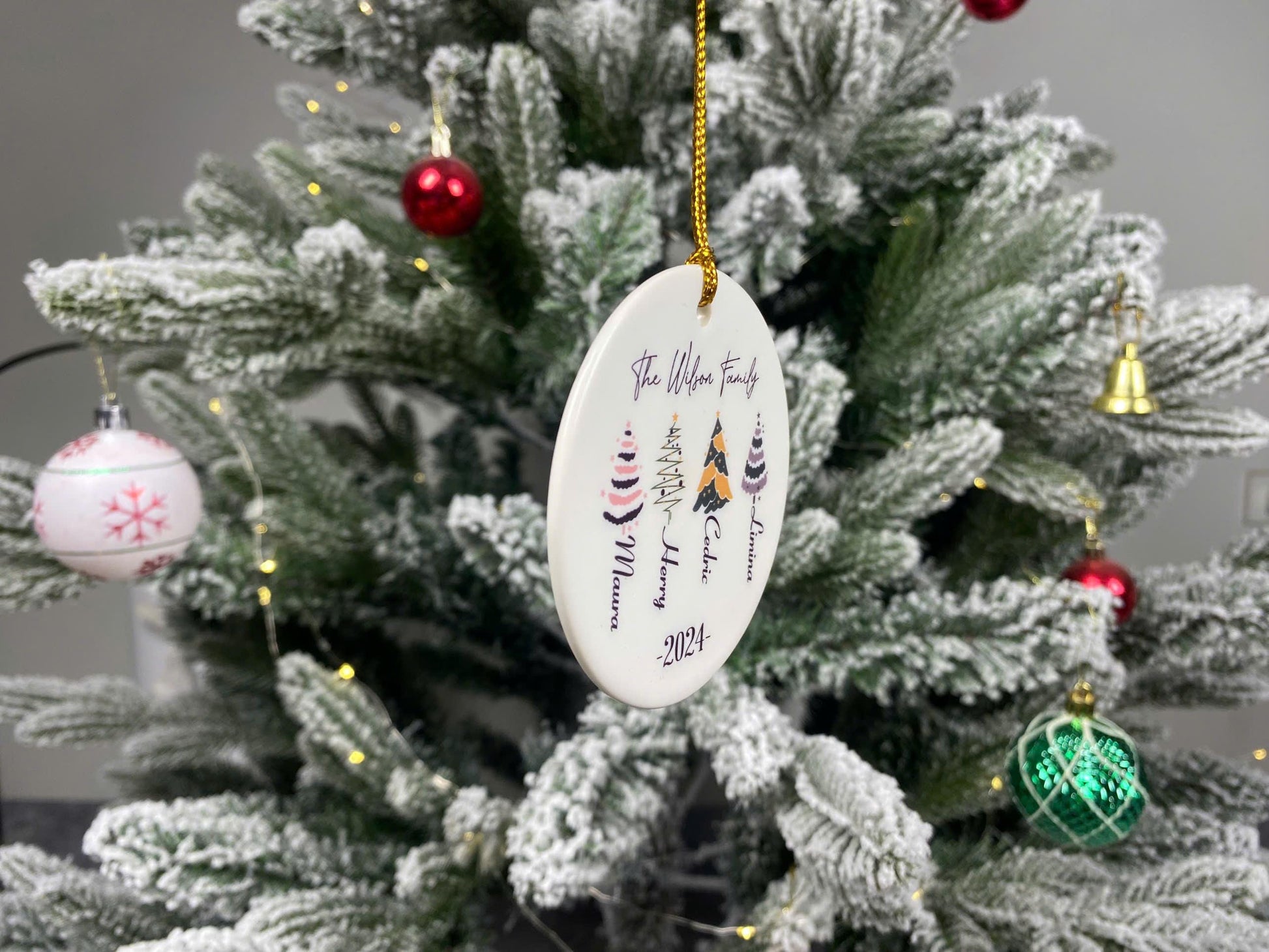 Personalized Family Christmas Ornament 2026 • Custom Ceramic Bauble • Holiday Keepsake Gift for Parents, Kids, Newlyweds, Home Decor - product image 4
