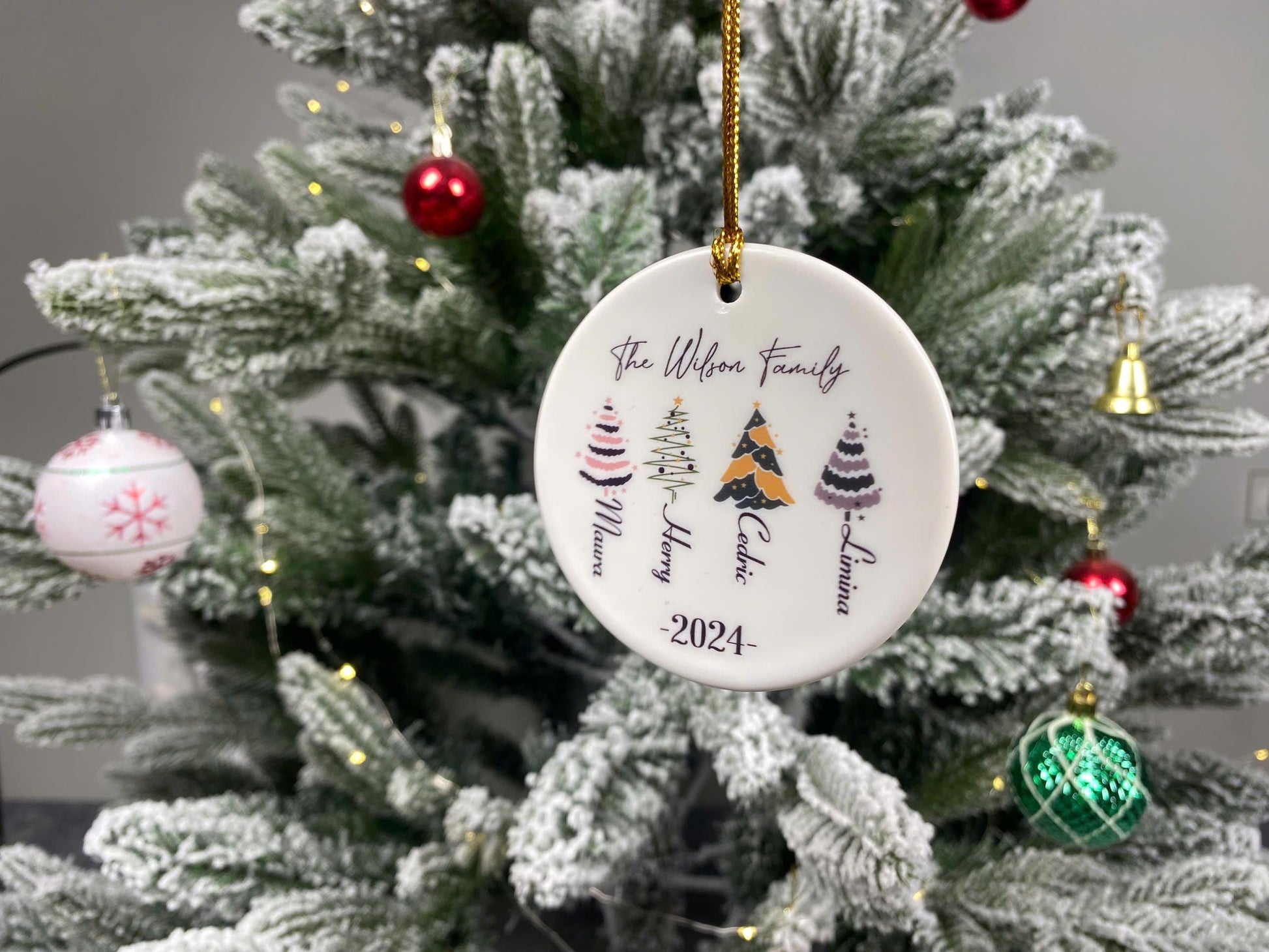 Personalized Family Christmas Ornament 2026 • Custom Ceramic Bauble • Holiday Keepsake Gift for Parents, Kids, Newlyweds, Home Decor - product image 5